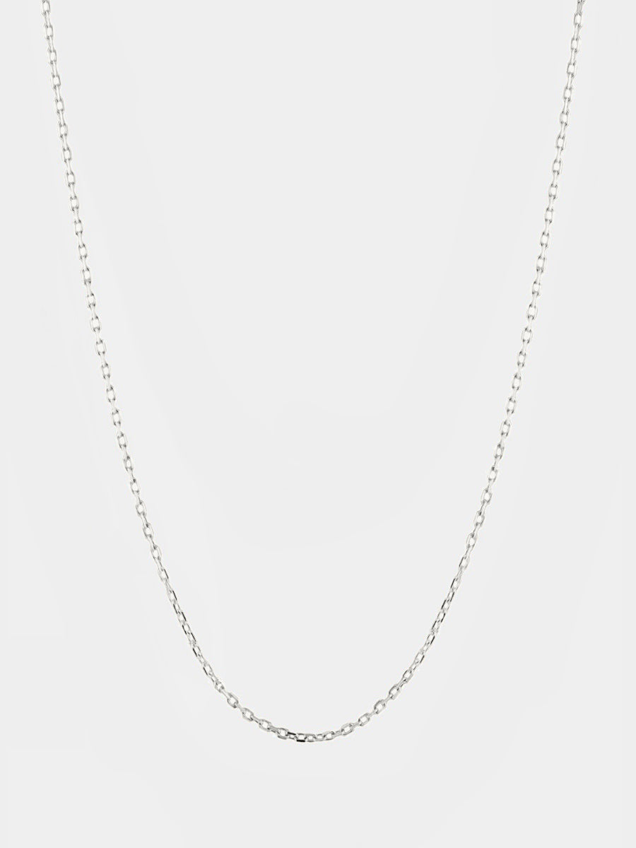 14k Solid White Gold 18 or 24 Inch Fine Trace Chain