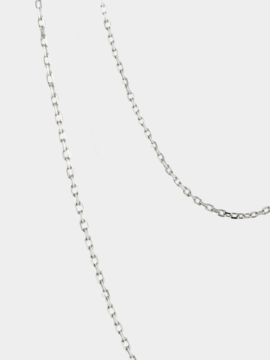 14k Solid White Gold 18 or 24 Inch Fine Trace Chain