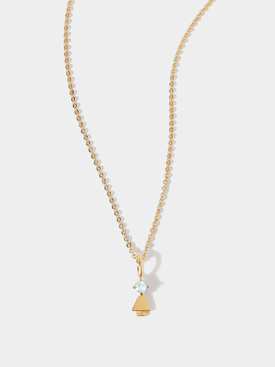 Gold Vermeil Daughter or Girl with Aquamarine Gemstone - March Birthstone
