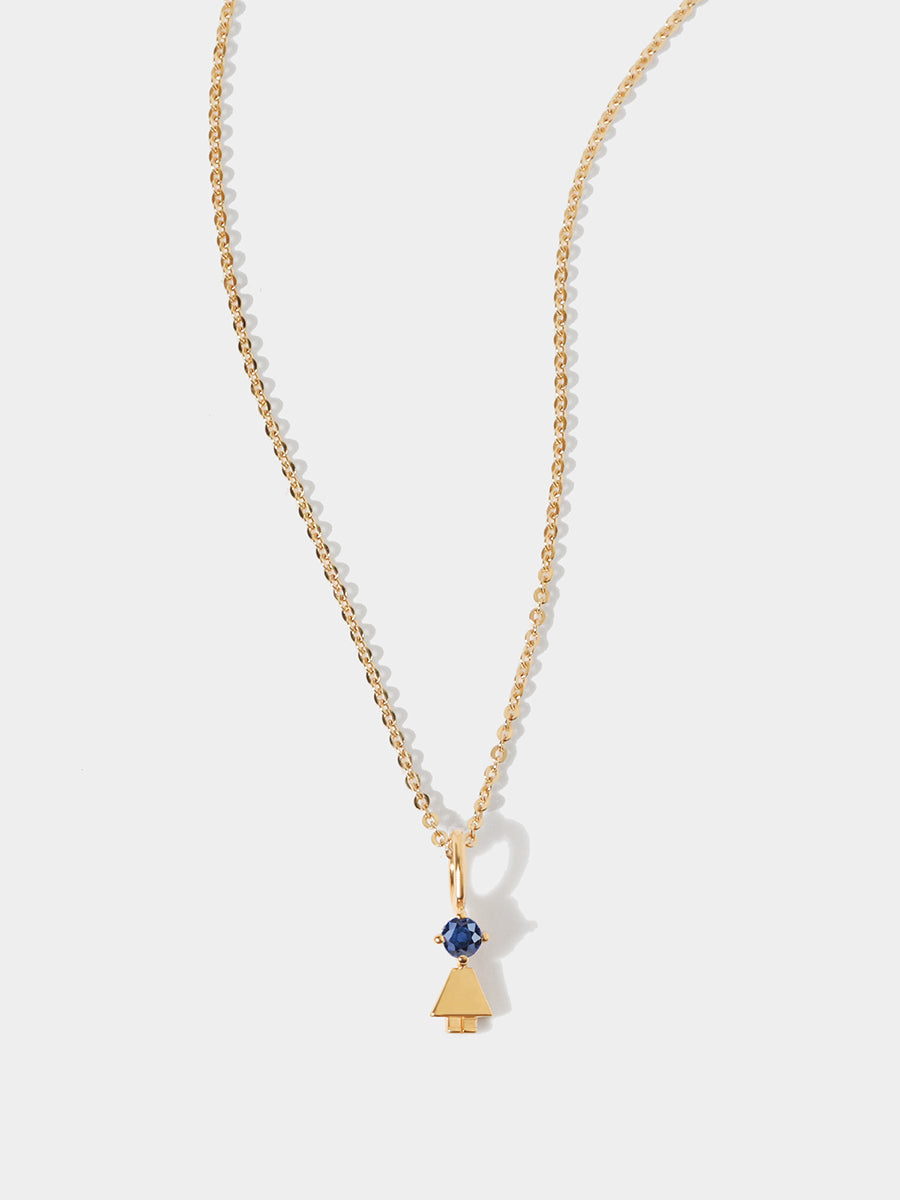 Gold Vermeil Daughter or Girl with Blue Sapphire Gemstone - September Birthstone