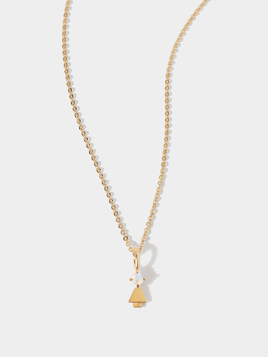 Gold Vermeil Daughter or Girl with Moonstone Gemstone - June Birthstone