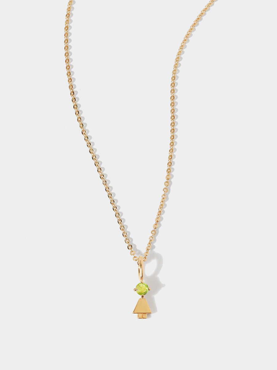 Gold Vermeil Daughter or Girl with Peridot Gemstone - August Birthstone