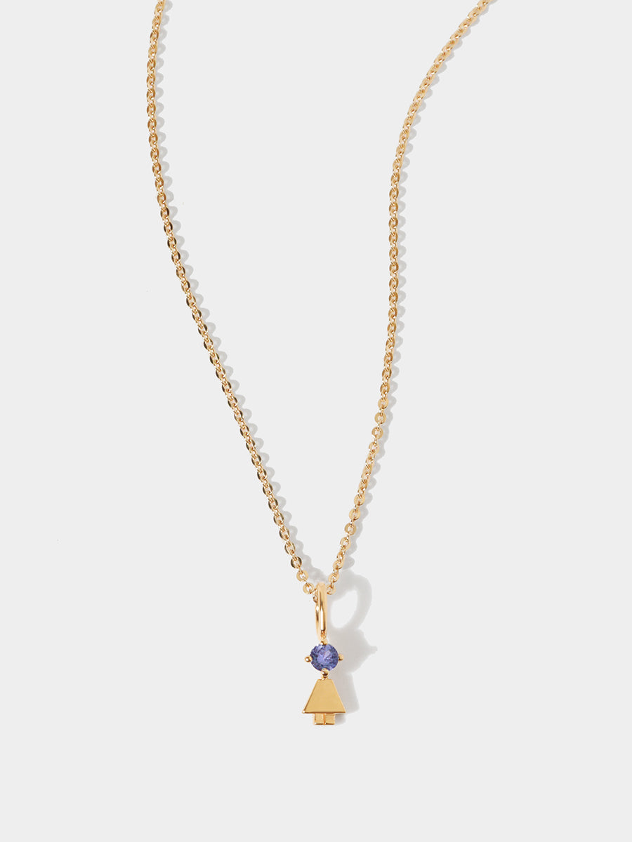 Gold Vermeil Daughter or Girl with Tanzanite Gemstone - December Birthstone