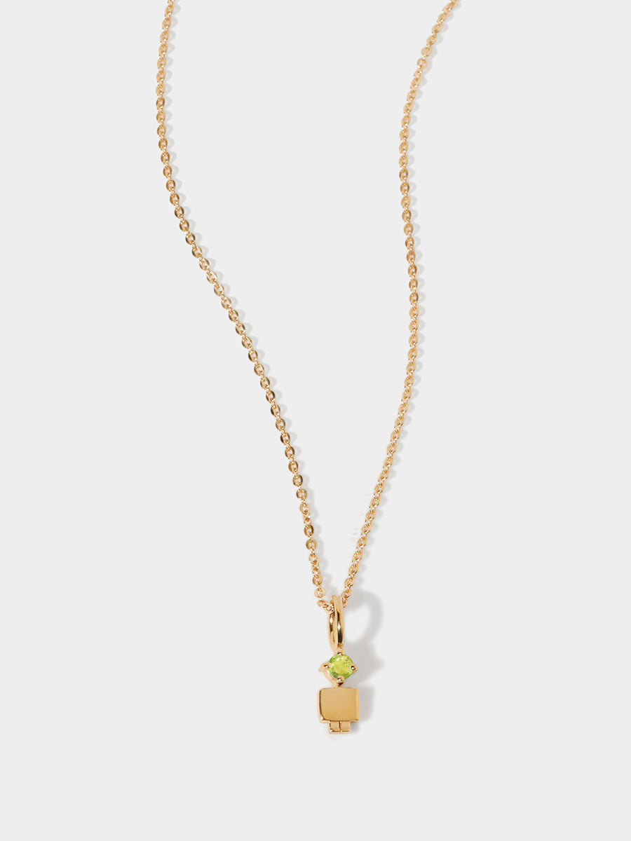 Gold Vermeil Boy Necklace or Charm with Peridot Gemstone - August Birthstone | Precious People