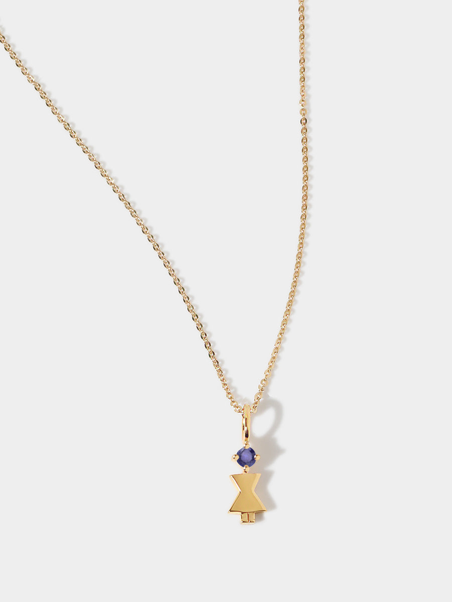 Gold Vermeil Mum or Woman with Tanzanite Gemstone - December Birthstone