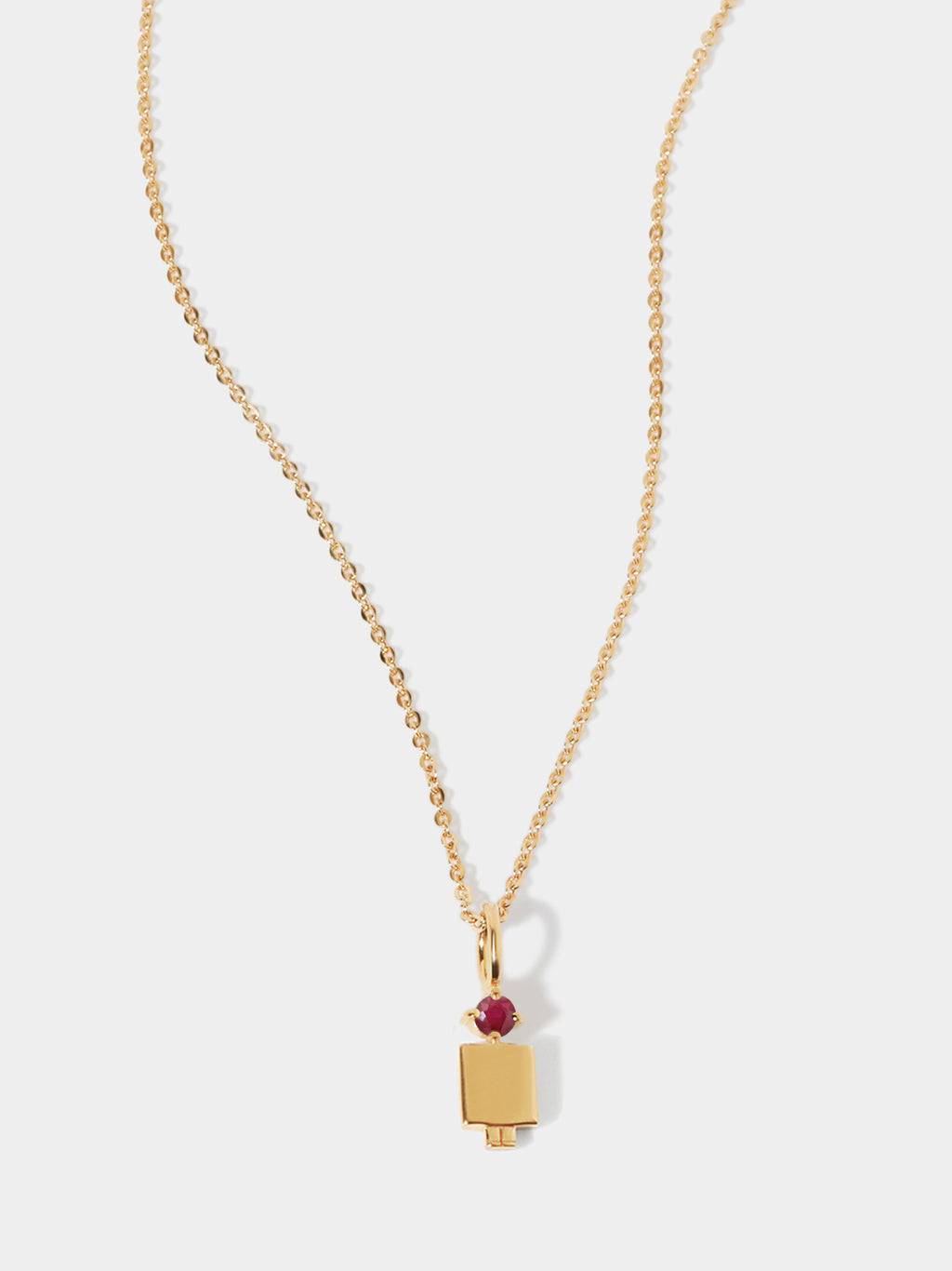 Gold Vermeil Dad or Man with Ruby Gemstone - July Birthstone