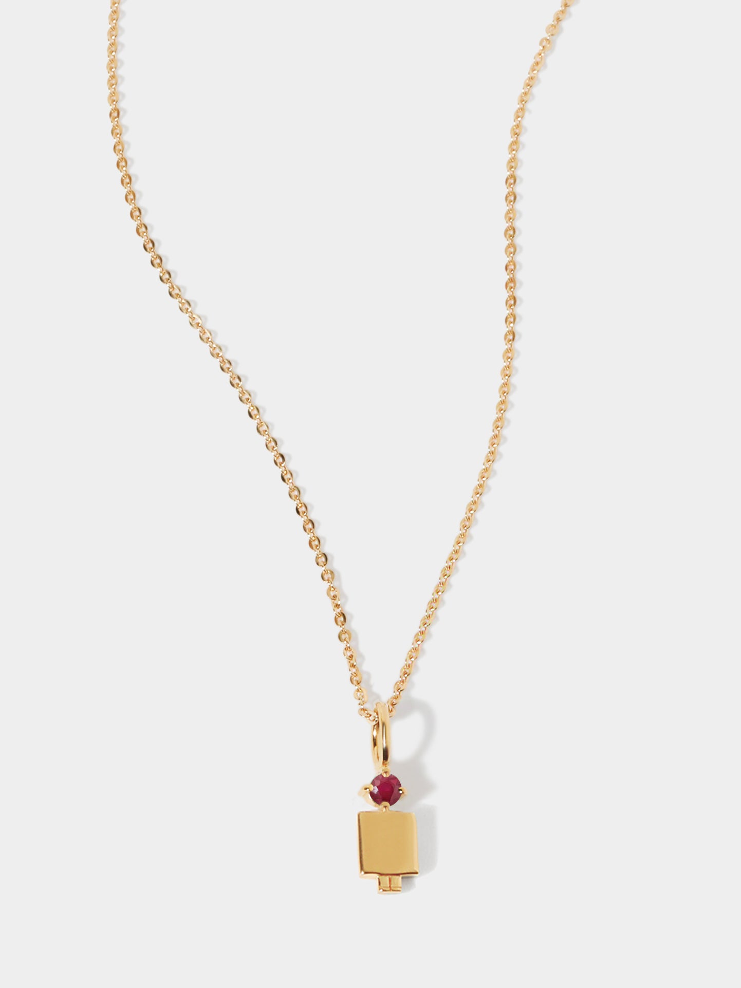 Gold Vermeil Dad or Man with Ruby Gemstone - July Birthstone