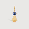 14k Solid Gold Girl Necklace or Charm with Blue Sapphire Gemstone - September Birthstone | Precious People