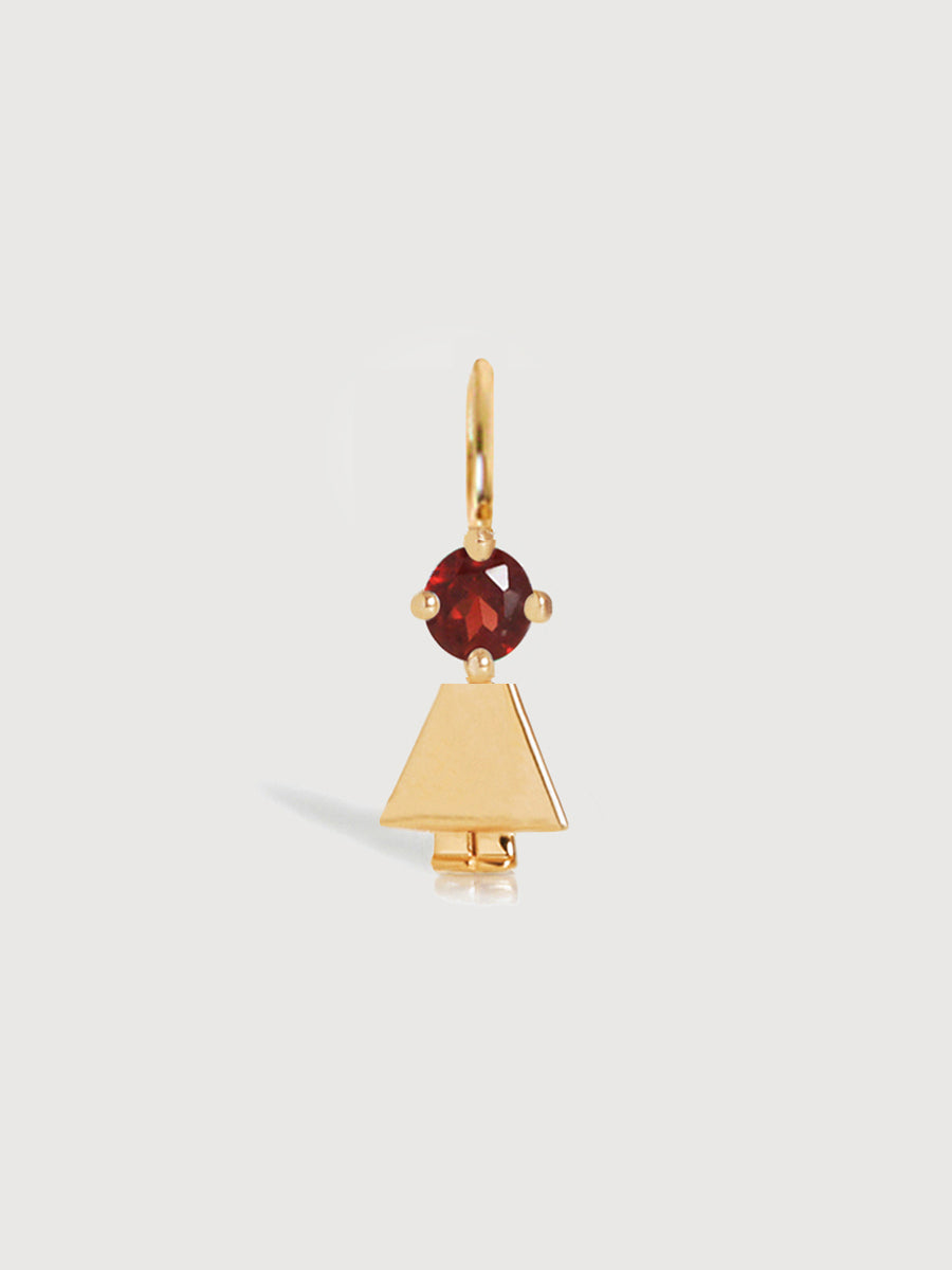14k Solid Gold Girl Necklace or Charm with Garnet Gemstone - January Birthstone | Precious People