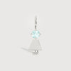 14k White Gold Girl Necklace or Charm with Aquamarine Gemstone - March Birthstone | Precious People