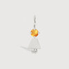 14k White Gold Girl Necklace or Charm with Citrine Gemstone - November Birthstone | Precious People