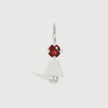 14k White Gold Girl Necklace or Charm with Garnet Gemstone - January Birthstone | Precious People