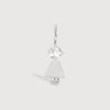 14k White Gold Girl Necklace or Charm with White Topaz Gemstone - April Birthstone | Precious People
