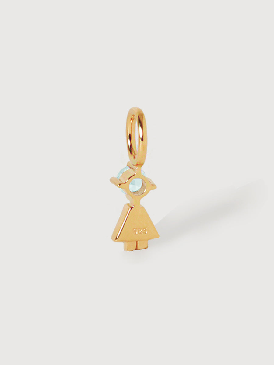 Gold Vermeil Daughter or Girl with Aquamarine Gemstone - March Birthstone
