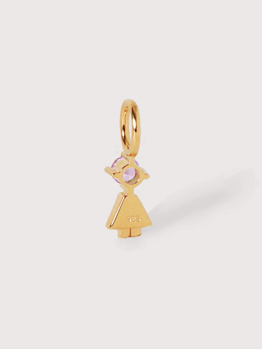 Gold Vermeil Daughter or Girl with Amethyst Gemstone - February Birthstone