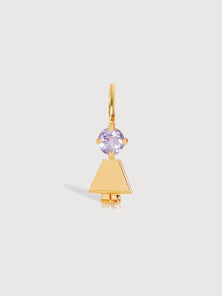 Gold Vermeil Daughter or Girl with Amethyst Gemstone - February Birthstone