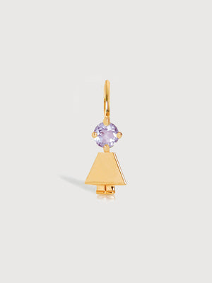 Gold Vermeil Daughter or Girl with Amethyst Gemstone - February Birthstone