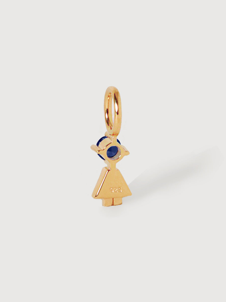 Gold Vermeil Daughter or Girl with Blue Sapphire Gemstone - September Birthstone