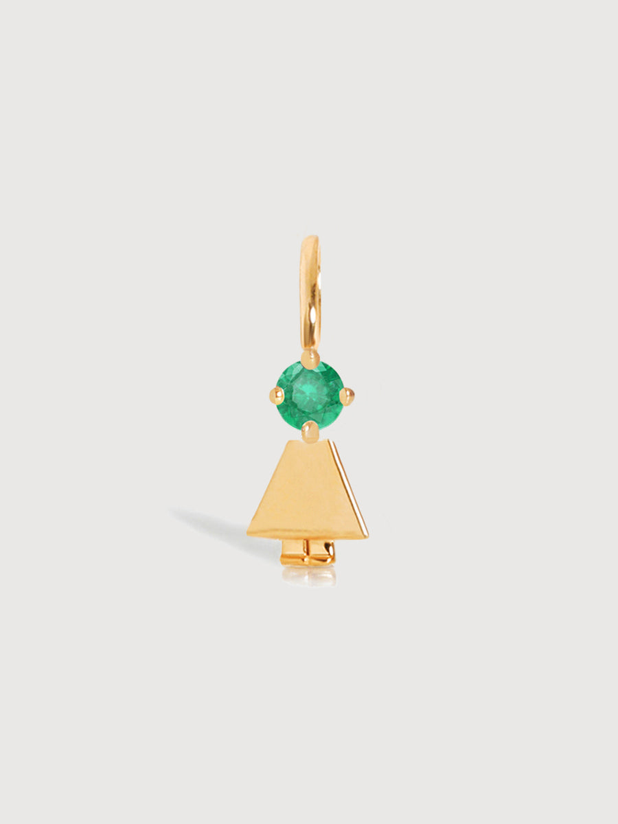 Gold Vermeil Daughter or Girl with Emerald Gemstone - May Birthstone