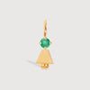 Gold Vermeil Daughter or Girl with Emerald Gemstone - May Birthstone