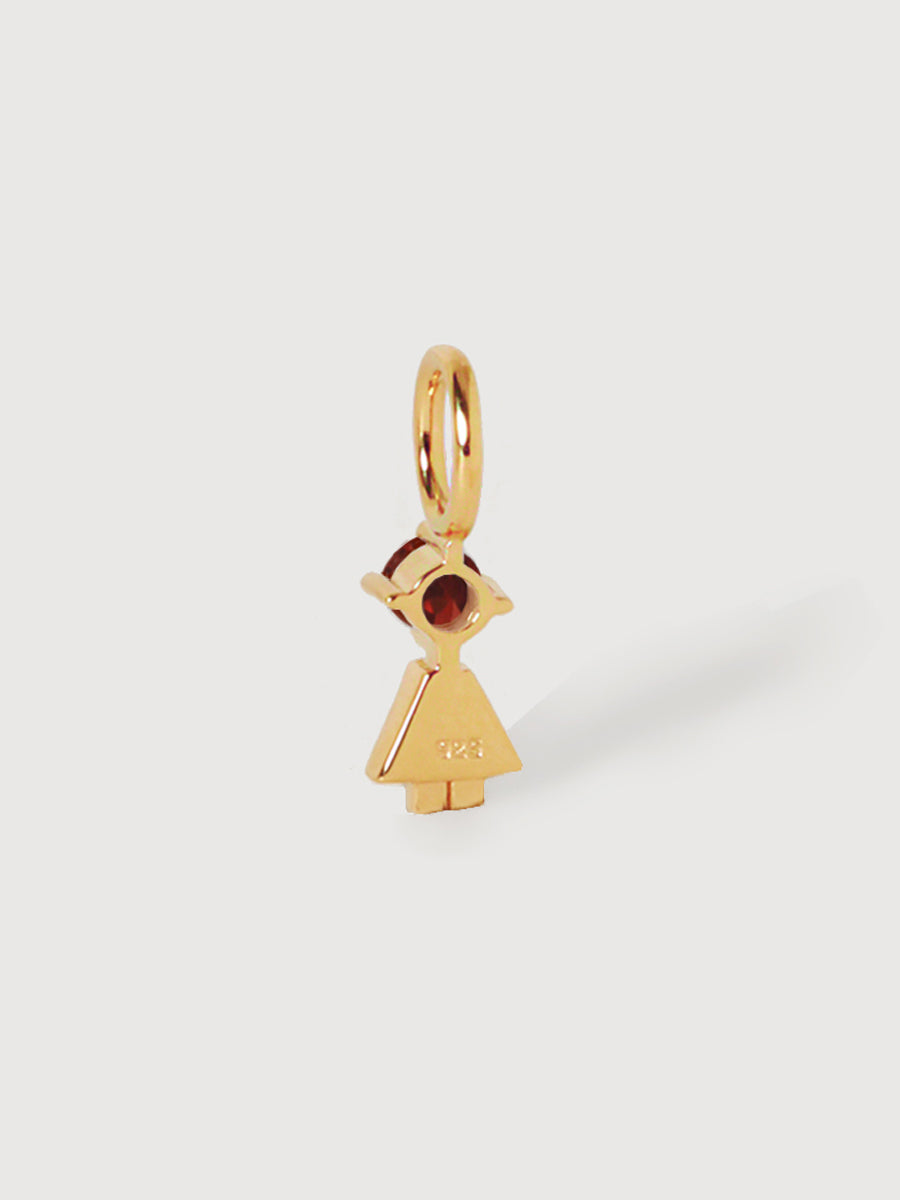 Gold Vermeil Daughter or Girl with Garnet Gemstone - January Birthstone