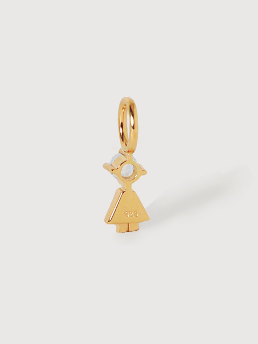 Gold Vermeil Daughter or Girl with Moonstone Gemstone - June Birthstone