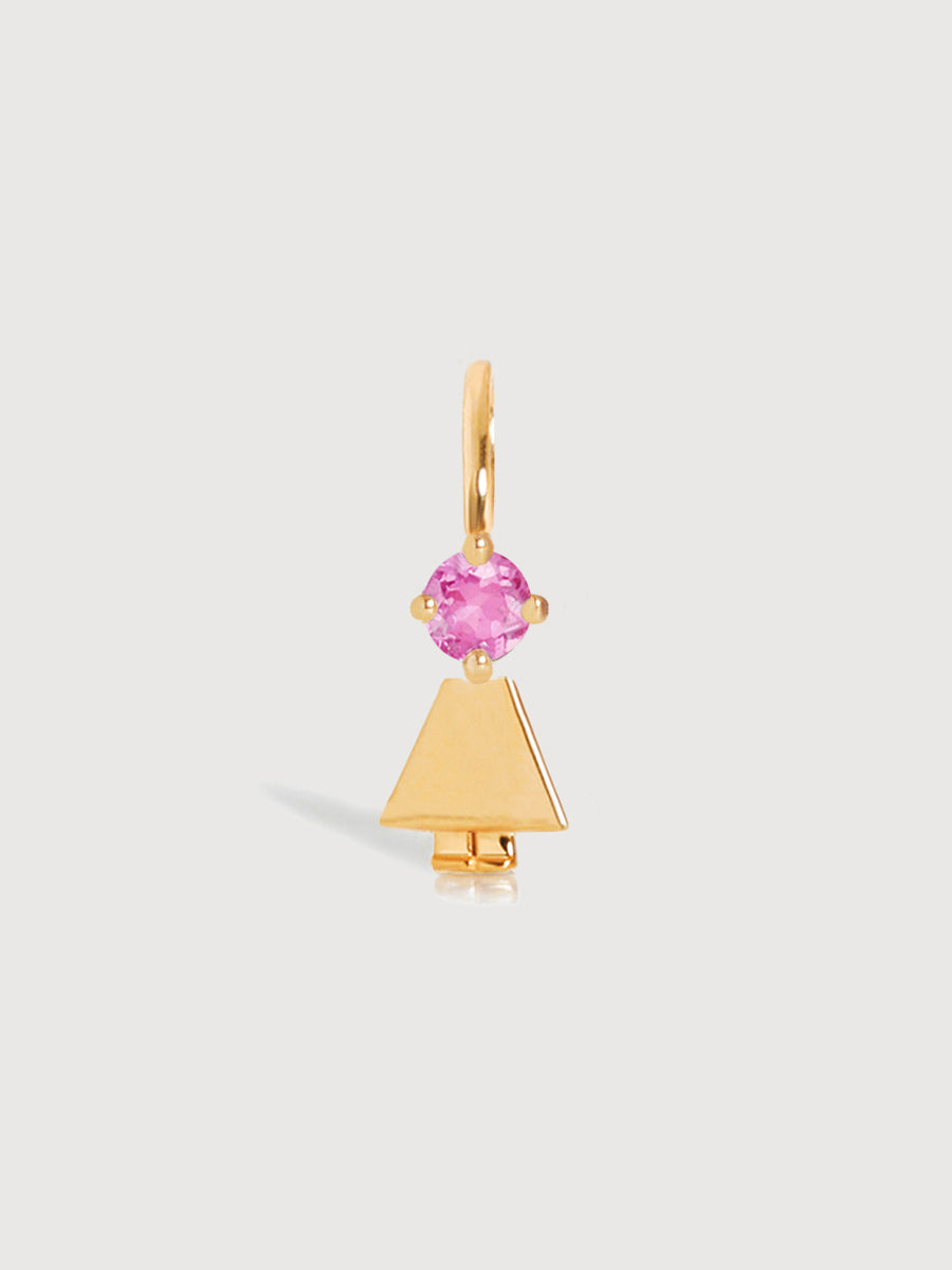 Gold Vermeil Daughter or Girl with Pink Tourmaline Gemstone - October Birthstone