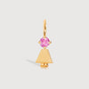 Gold Vermeil Daughter or Girl with Pink Tourmaline Gemstone - October Birthstone