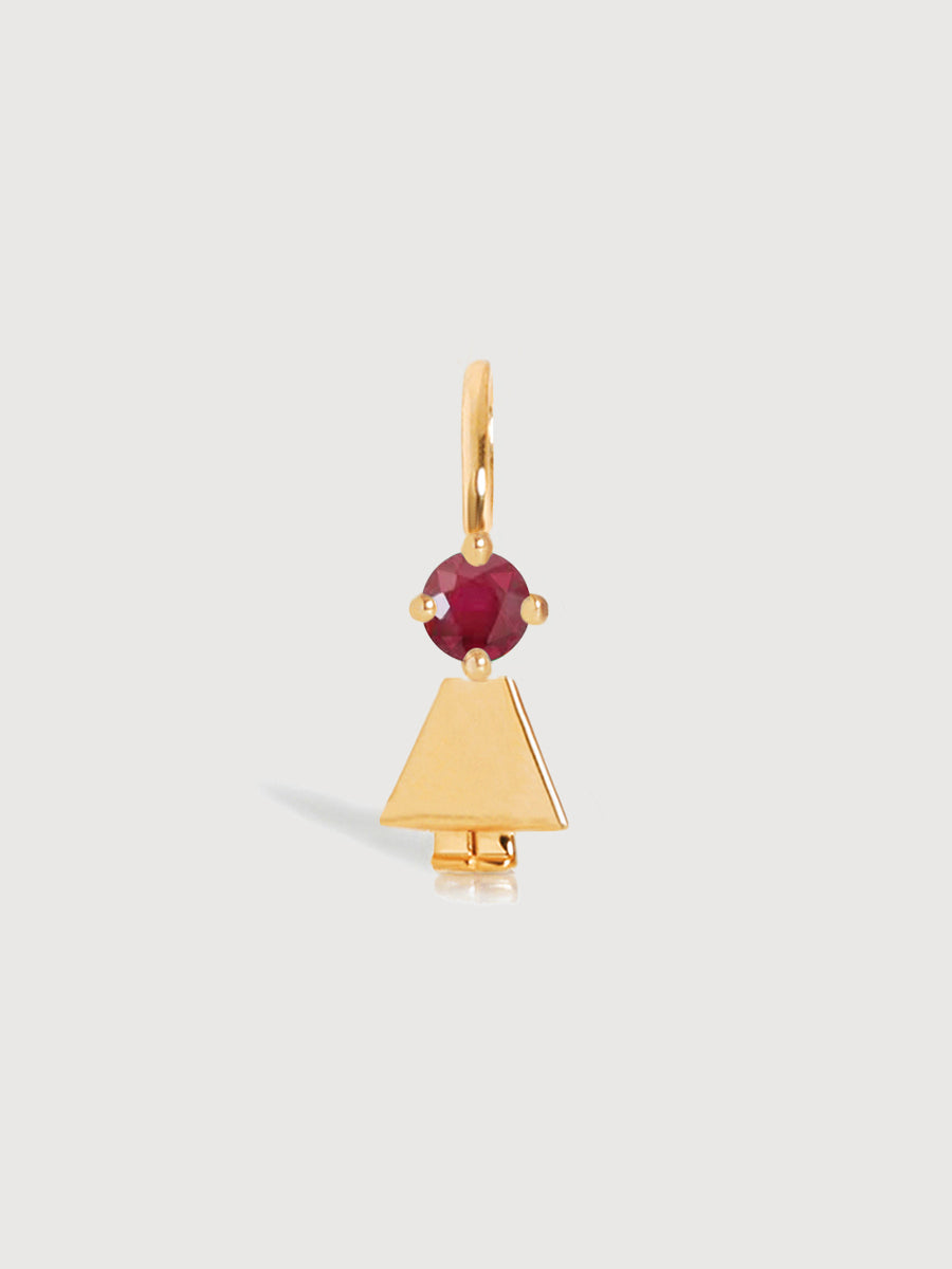 Gold Vermeil Daughter or Girl with Ruby Gemstone - July Birthstone