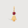 Gold Vermeil Daughter or Girl with Ruby Gemstone - July Birthstone