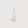 Sterling Silver Girl Necklace or Charm with Aquamarine Gemstone - March Birthstone | Precious People