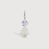 Sterling Silver Girl Necklace or Charm with Amethyst Gemstone - February Birthstone | Precious People