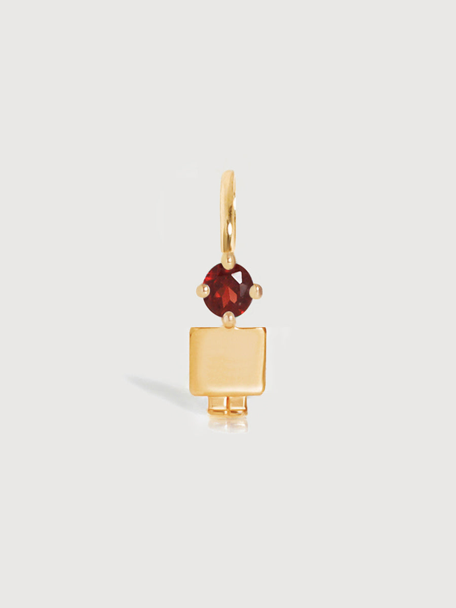 14k Solid Gold Boy Necklace or Charm with Garnet Gemstone - January Birthstone | Precious People