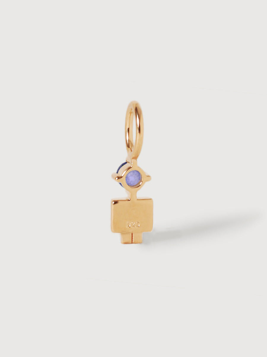 14k Solid Gold Boy Necklace or Charm with Tanzanite Gemstone - December Birthstone | Precious People