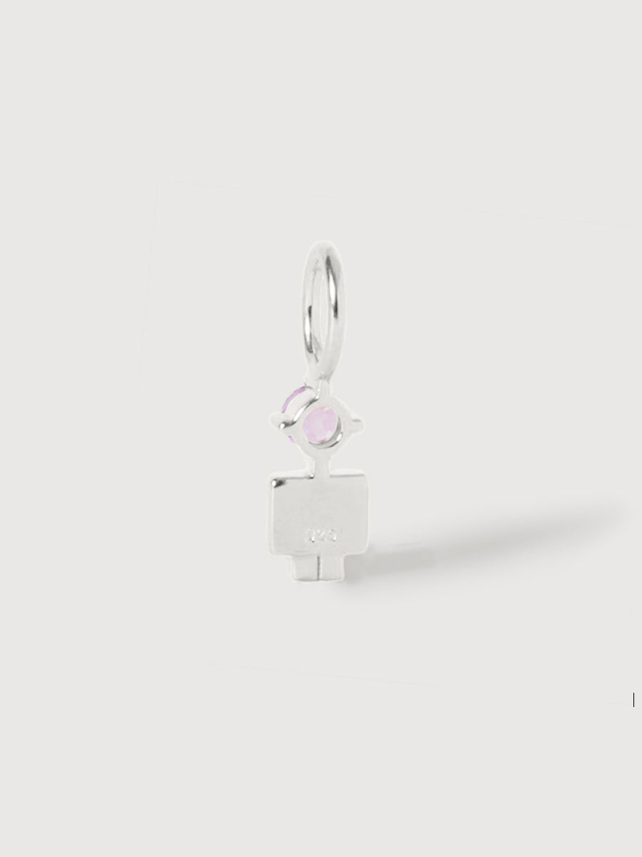 14k White Gold Boy Necklace or Charm with Amethyst Gemstone - February Birthstone | Precious People