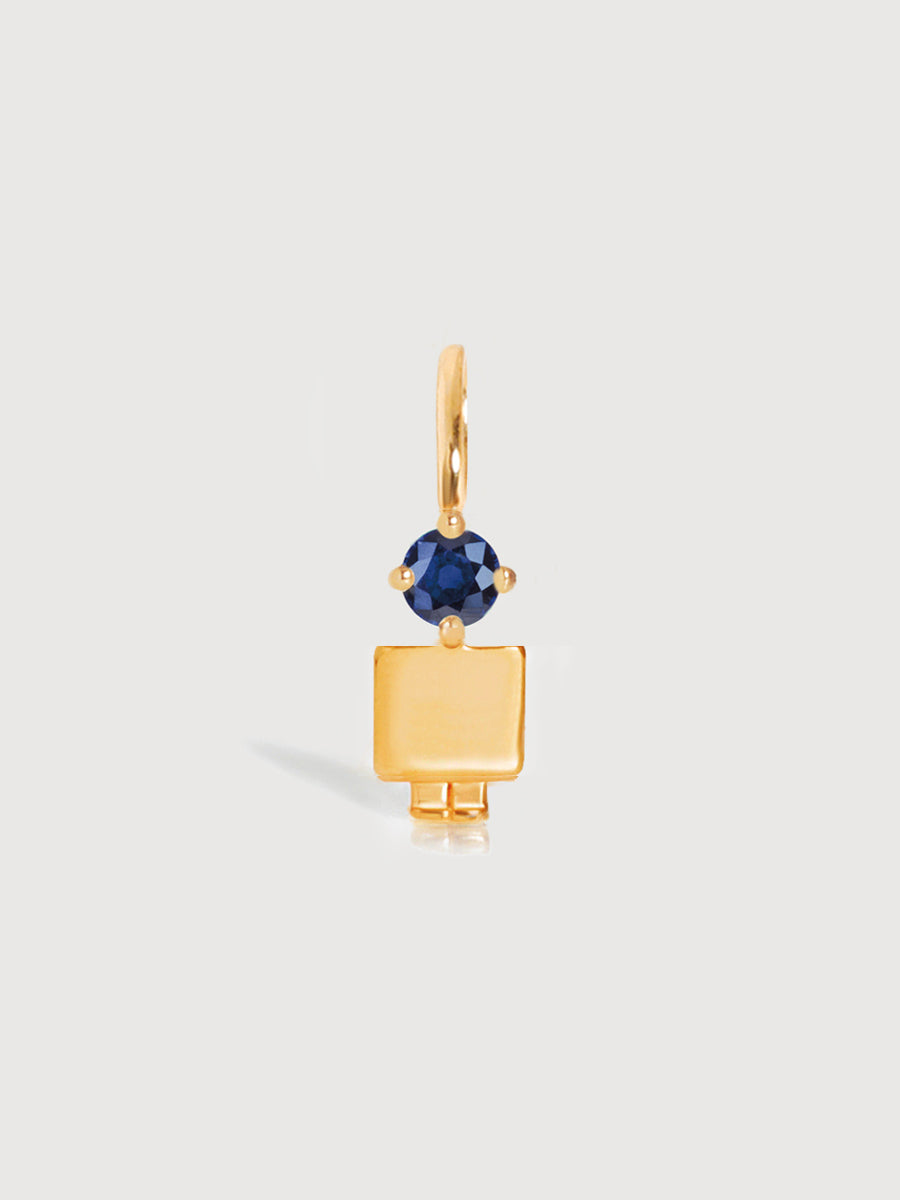 Gold Vermeil Son or Boy with Blue Sapphire Gemstone - September Birthstone