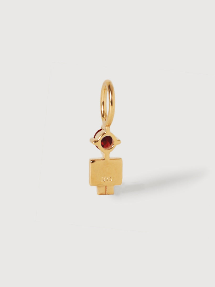 Gold Vermeil Son or Boy with Garnet Gemstone - January Birthstone