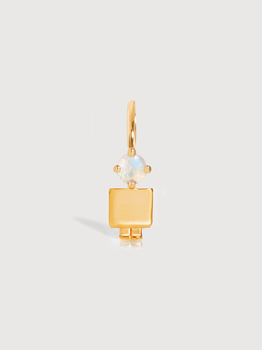 Gold Vermeil Boy Necklace or Charm with Moonstone Gemstone - June Birthstone | Precious People