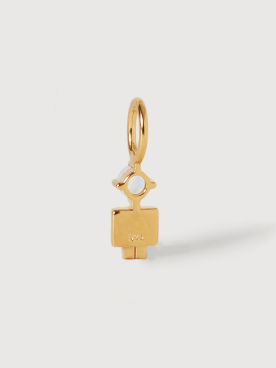 Gold Vermeil Boy Necklace or Charm with Moonstone Gemstone - June Birthstone | Precious People