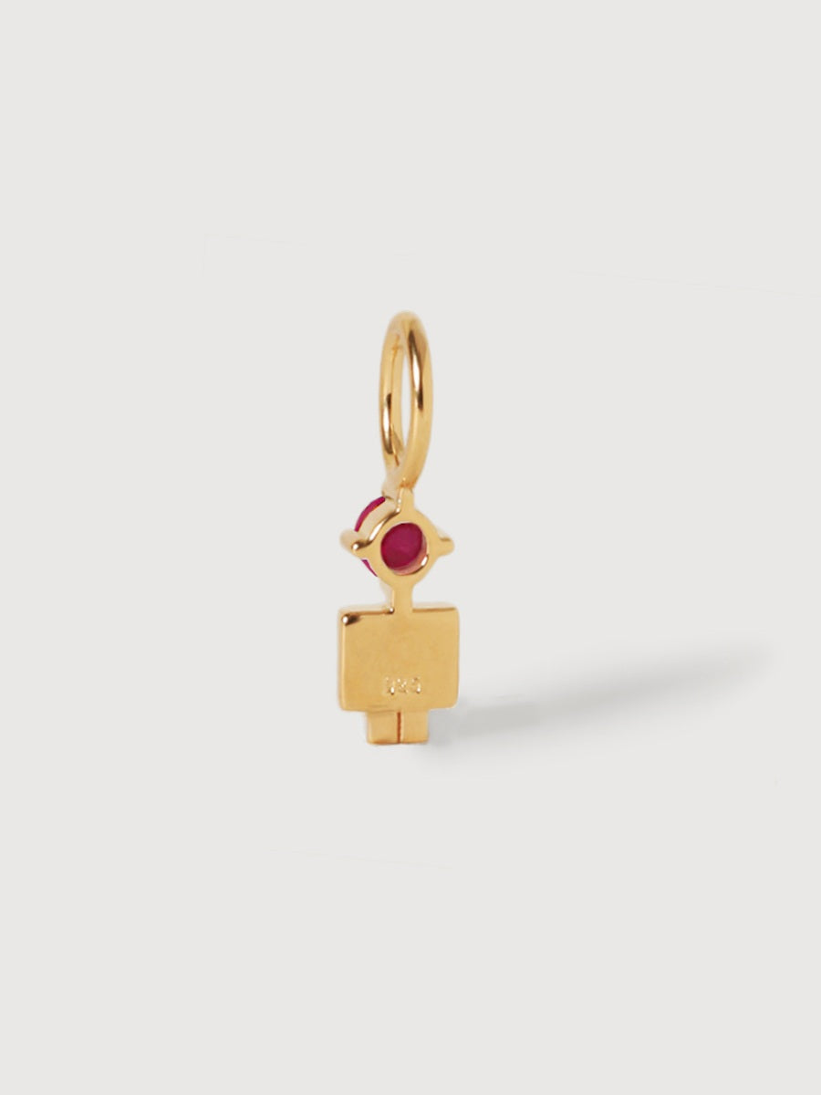 Gold Vermeil Son or Boy with Ruby Gemstone - July Birthstone