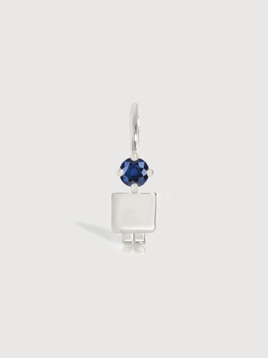 Sterling Silver Boy Necklace or Charm with Blue Sapphire Gemstone - September Birthstone | Precious People