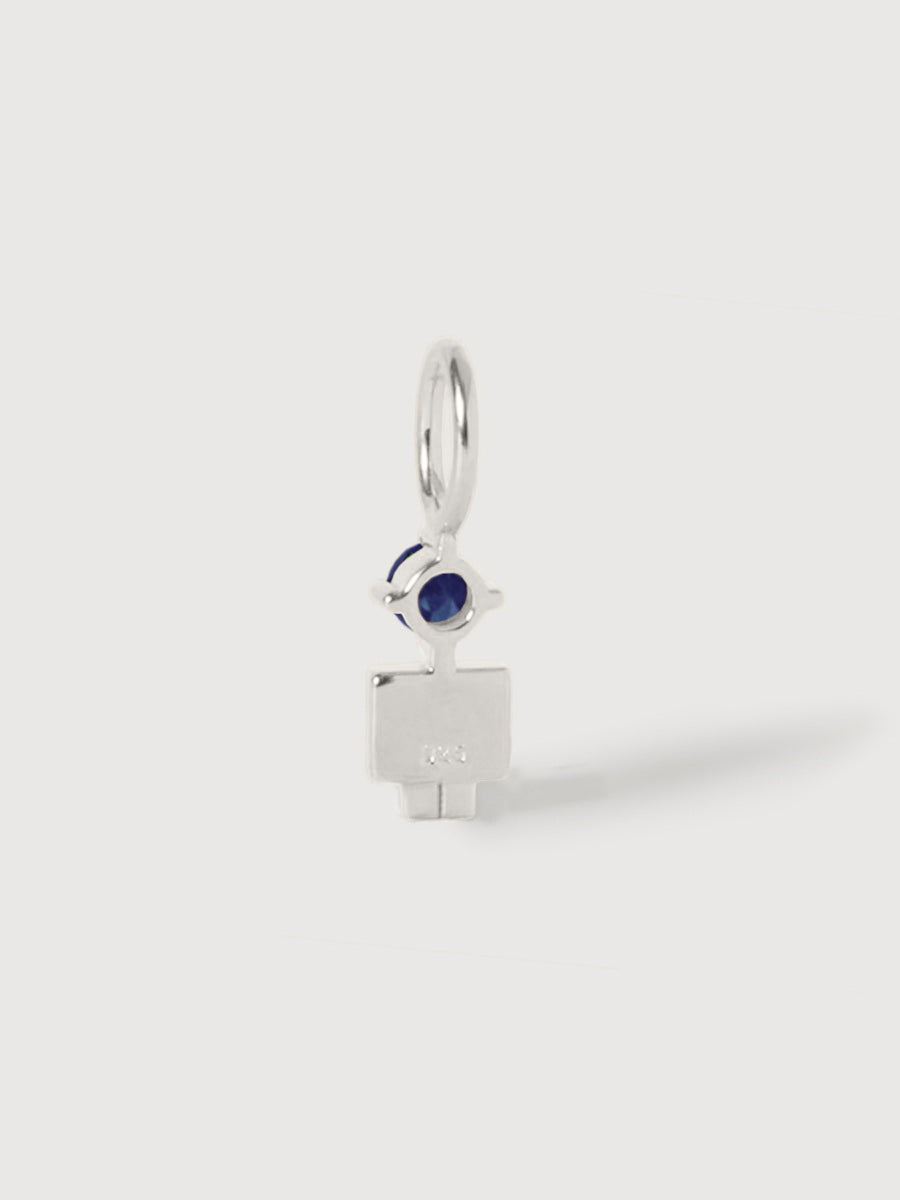 Sterling Silver Boy Necklace or Charm with Blue Sapphire Gemstone - September Birthstone | Precious People
