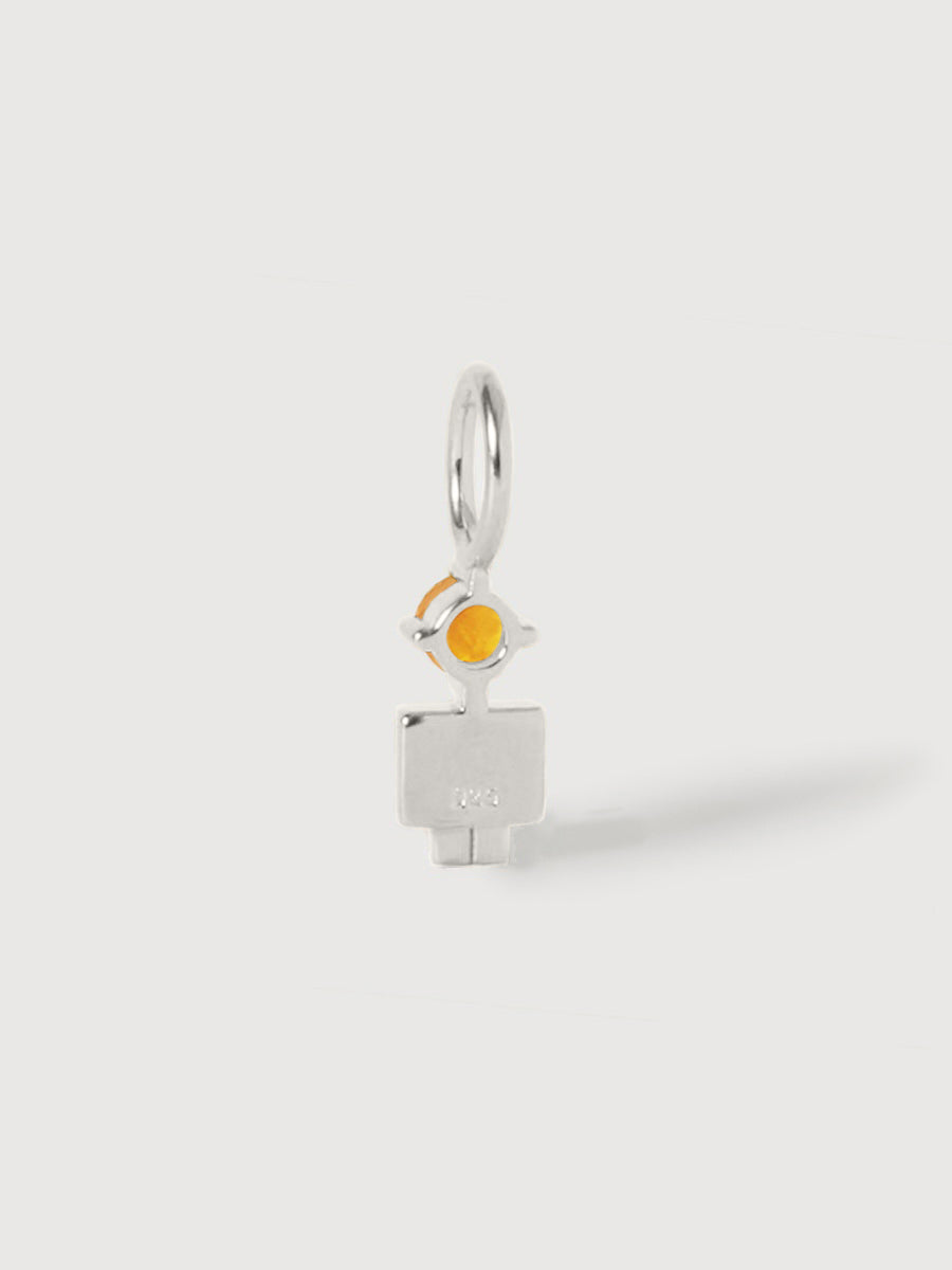 Sterling Silver Boy Necklace or Charm with Citrine Gemstone - November Birthstone | Precious People