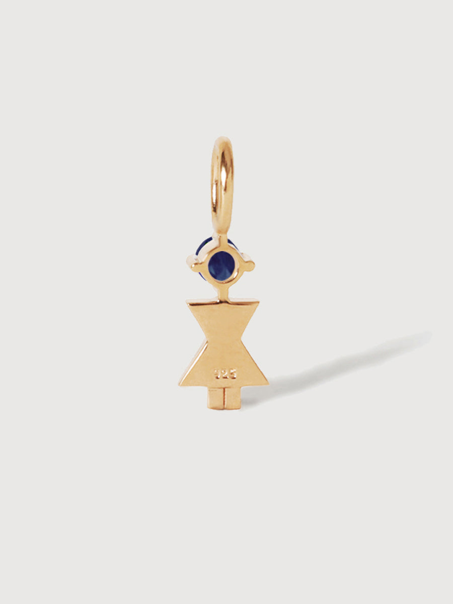 14k Solid Gold Woman Necklace or Charm with Blue Sapphire Gemstone - September Birthstone | Precious People