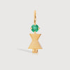 14k Solid Gold Woman Necklace or Charm with Emerald Gemstone - May Birthstone | Precious People