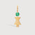 14k Solid Gold Woman Necklace or Charm with Emerald Gemstone - May Birthstone | Precious People