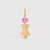 14k Solid Gold Woman Necklace or Charm with Pink Tourmaline Gemstone - October Birthstone | Precious People