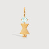 Gold Vermeil Mum or Woman with Aquamarine Gemstone - March Birthstone