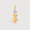 Gold Vermeil Mum or Woman with Amethyst Gemstone - February Birthstone