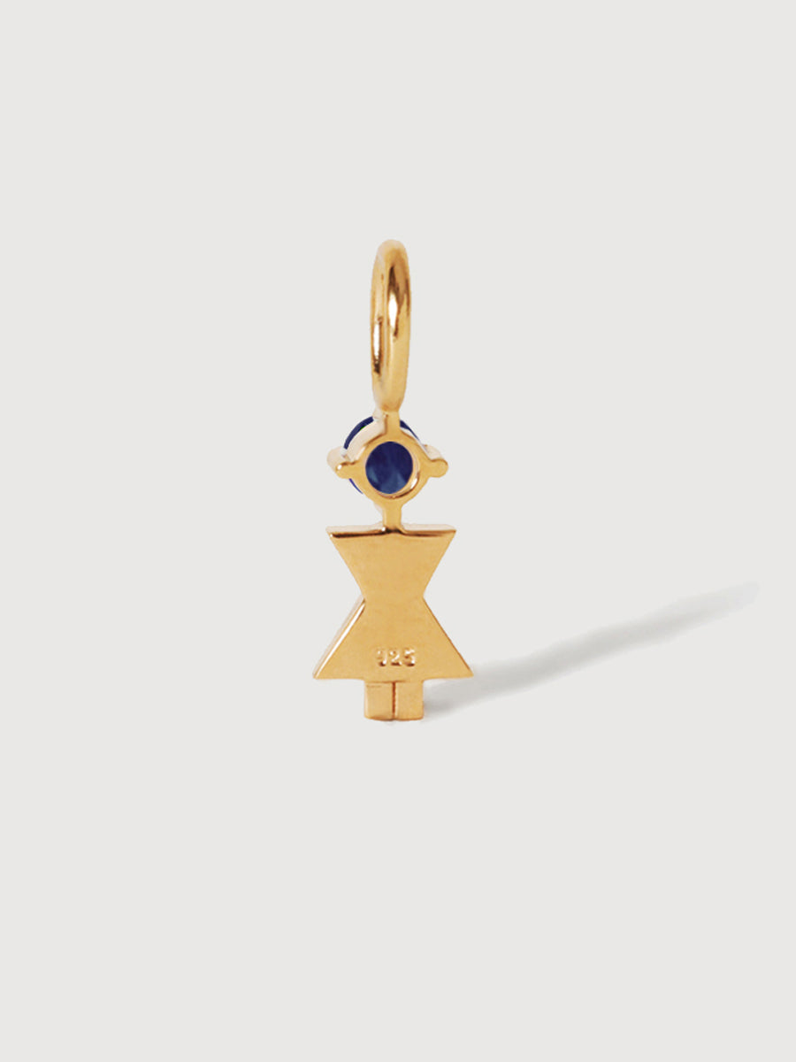 Gold Vermeil Mum or Woman with Blue Sapphire Gemstone - September Birthstone